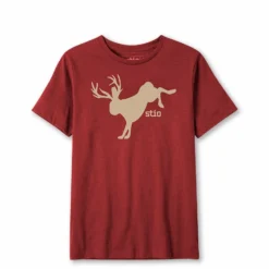 Stio Sales Shop -Stio Sales Shop Kids Bucking Jackalope Tee Heather Uakari Red