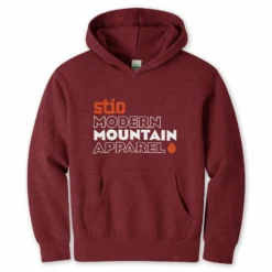 Stio Sales Shop -Stio Sales Shop Kids Private Label Stio Stacked Hoodie Maroon