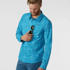 Budget ⭐ Stio Men's CFS Shirt 🥰 -Stio Sales Shop M CFS Shirt Rapid Blue Floral 2
