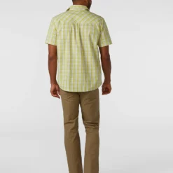 New 😀 Stio Men's Curtis Camp Shirt SS 😍 -Stio Sales Shop M Curtis Camp Shirt SS Forage Green Plaid 4