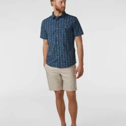 New 😀 Stio Men's Curtis Camp Shirt SS 😍 -Stio Sales Shop M Curtis Camp Shirt SS Mountain Shadow Plaid 3