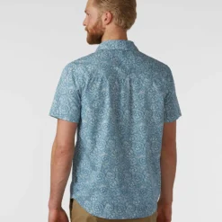 New 😀 Stio Men's Curtis Camp Shirt SS 😍 -Stio Sales Shop M Curtis Camp Shirt SS River Shimmer Etched Floral 2