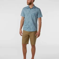 New 😀 Stio Men's Curtis Camp Shirt SS 😍 -Stio Sales Shop M Curtis Camp Shirt SS River Shimmer Etched Floral 3