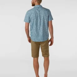 New 😀 Stio Men's Curtis Camp Shirt SS 😍 -Stio Sales Shop M Curtis Camp Shirt SS River Shimmer Etched Floral 4