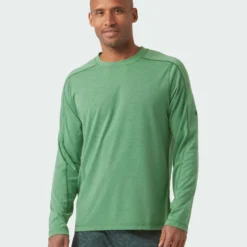 Best Pirce 🔥 Stio Men's Divide Tee LS 🛒 -Stio Sales Shop M Divide Tech Tee LS Forest Canopy Heather 3 Top