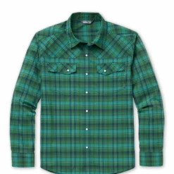 Promo 🥰 Stio Men's Eddy Shirt LS 😀 -Stio Sales Shop M Eddy Shirt LS Forest Canopy Plaid