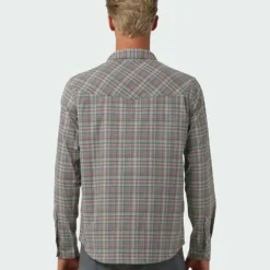 Hot Sale 🎁 Stio Men's Eddy Slope 🔔 Shirt ✔️ -Stio Sales Shop M Eddy Slope Shirt LS Powder Fox Plaid 3