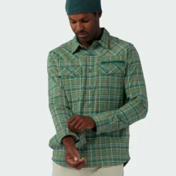 Hot Sale 🎁 Stio Men's Eddy Slope 🔔 Shirt ✔️ -Stio Sales Shop M Eddy Slope Shirt LS Thicket Plaid 3