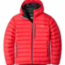 Buy ❤️ Stio Men's Hometown Down Hooded Jacket 🎉 -Stio Sales Shop M Hometown Down Hooded Jacket Risk Red
