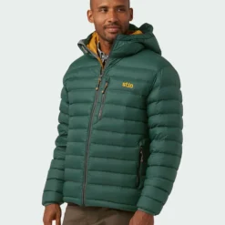 Buy ❤️ Stio Men's Hometown Down Hooded Jacket 🎉 -Stio Sales Shop M Hometown Down Hooded Jacket Treeline Green 1