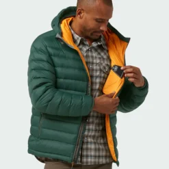 Buy ❤️ Stio Men's Hometown Down Hooded Jacket 🎉 -Stio Sales Shop M Hometown Down Hooded Jacket Treeline Green 3