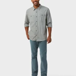 Top 10 😉 Stio Men's Miter Lightweight Flannel 👏 Shirt ✨ -Stio Sales Shop M Miter Lightweight Flannel Shirt Moon Dust Heather 3