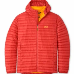 Cheap ✨ Stio Men's Pinion Down Hooded Jacket ✔️ -Stio Sales Shop M Pinion Down Hooded Jacket Risk Red