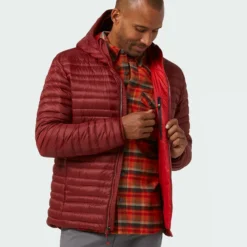 Cheap ✨ Stio Men's Pinion Down Hooded Jacket ✔️ -Stio Sales Shop M Pinion Down Hooded Jacket Roasted Beet 2