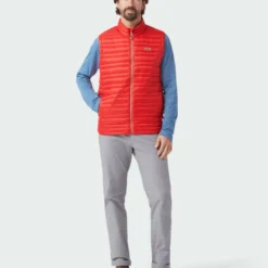 Promo 🌟 Stio Men's Pinion Down Vest 🛒 -Stio Sales Shop M Pinion Down Vest Risk Red 1 Full