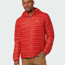 Cheap ✨ Stio Men's Pinion Down Hooded Jacket ✔️ -Stio Sales Shop M Pinion Hooded Down Jacket Risk Red 3 Top
