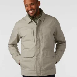 Best Sale ⌛ Stio Men's Rivet® Canvas Utility Jacket 🧨 -Stio Sales Shop M Rivet Canvas Utility Jacket Talus 1