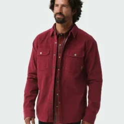 Top 10 😉 Stio Men's Saratoga Cord Shirt 😍 -Stio Sales Shop M Saratoga Cord Shirt Roasted Beet Plaid 1