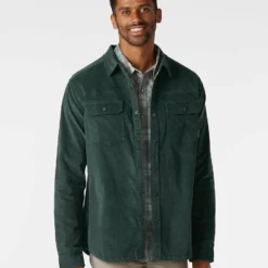 Top 10 😉 Stio Men's Saratoga Cord Shirt 😍 -Stio Sales Shop M Saratoga Cord Treeline Green 1
