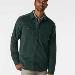 Top 10 😉 Stio Men's Saratoga Cord Shirt 😍 -Stio Sales Shop M Saratoga Cord Treeline Green 3