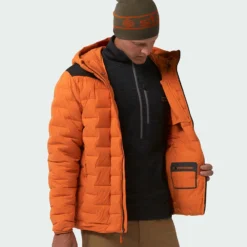 Wholesale 🥰 Stio Men's Skillet Stretch Down Hooded Jacket 🧨 -Stio Sales Shop M Skillet Stretch Down Hooded Jacket Basecamp Orange 5