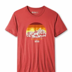 Hot Sale ✔️ Stio Men's Teton Sunset Tee ✔️ -Stio Sales Shop M Teton Sunset Tee Red Heather