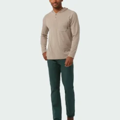 Coupon 😉 Stio Men's Tipton Tech Hooded Henley 💯 -Stio Sales Shop M Tipton Tech Hooded Henley Rodeo Dust Heather 3