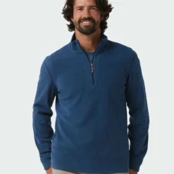 Best Pirce ⌛ Stio Men's Turpin Fleece Half Zip ⭐ -Stio Sales Shop M Turpin Fleece Half Zip Navy Peony Heather 1
