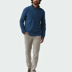 Best Pirce ⌛ Stio Men's Turpin Fleece Half Zip ⭐ -Stio Sales Shop M Turpin Fleece Half Zip Navy Peony Heather 3