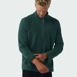 Best Pirce ⌛ Stio Men's Turpin Fleece Half Zip ⭐ -Stio Sales Shop M Turpin Fleece Half Zip Treeline Green Heather 2