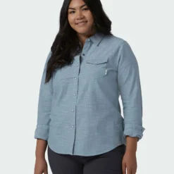 Hot Sale 🤩 Stio Women's Ashton Chambray Shirt 🤩 -Stio Sales Shop W Ashton Chambray Shirt Light Chambray Alt 1W Ashton Chambray Shirt Light Chambray Alt 2
