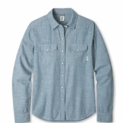 Hot Sale 🤩 Stio Women's Ashton Chambray Shirt 🤩 -Stio Sales Shop W Ashton Chambray Shirt Organic Cotton Light Chamrbay