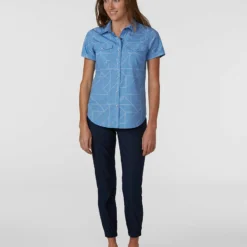 Promo 🤩 Stio Women's Curtis Camp Shirt SS 🧨 -Stio Sales Shop W Curtis Camp Shirt SS Lakeside Bandana Print 3