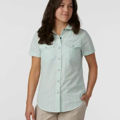 Promo 🤩 Stio Women's Curtis Camp Shirt SS 🧨 -Stio Sales Shop W Curtis Camp Shirt SS Rapid Freeze Plaid 1