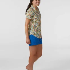 Promo 🤩 Stio Women's Curtis Camp Shirt SS 🧨 -Stio Sales Shop W Curtis Camp Shirt SS Sunbeam Wildflower Print 3