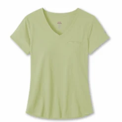 Flash Sale 🌟 Stio Women's Divide V-Neck SS ⭐ -Stio Sales Shop W Divide Tech V Neck Honey Dew