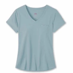 Flash Sale 🌟 Stio Women's Divide V-Neck SS ⭐ -Stio Sales Shop W Divide Tech V Neck Misty Cloud
