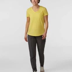 Flash Sale 🌟 Stio Women's Divide V-Neck SS ⭐ -Stio Sales Shop W Divide Vneck SS Dazzling Sunflower 3