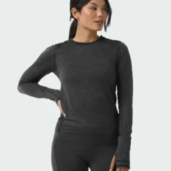 Outlet ✨ Stio Women's Basis® Seamless Tech Crew 😀 -Stio Sales Shop W Full Range Seamless Crew Boundary Black Heather 1
