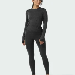 Outlet ✨ Stio Women's Basis® Seamless Tech Crew 😀 -Stio Sales Shop W Full Range Seamless Crew Boundary Black Heather 4