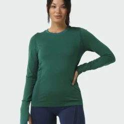 Outlet ✨ Stio Women's Basis® Seamless Tech Crew 😀 -Stio Sales Shop W Full Range Seamless Crew Thicket Heather 1