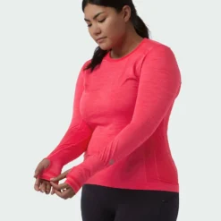 Outlet ✨ Stio Women's Basis® Seamless Tech Crew 😀 -Stio Sales Shop W Full Range Tech Crew Pink Elation Alt 2