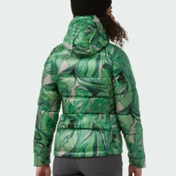 Buy 😉 Stio Women's Hometown Down Hooded Jacket 🧨 -Stio Sales Shop W Hometown Down Hooded Jacket Verdant Marble Print 4