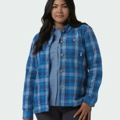 New ✔️ Stio Women's Hutkeeper Flannel Shirt ✔️ 26 New ✔️ Stio Women's Hutkeeper Flannel Shirt ✔️ -Stio Sales Shop W Hutkeeper Flannel Shirt Mountain Shadow Plaid Alt 1