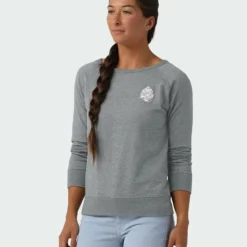 Outlet 😉 Stio Women's Pinecone Ripple Crewneck 🛒 -Stio Sales Shop W Pinecone Ripple Crewneck Charcoal Heather 1