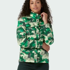 Coupon 🎉 Stio Women's Skycrest Insulated Snap Shirt 👏 -Stio Sales Shop W Skycrest Snap Shirt Honey Dew Camo 2