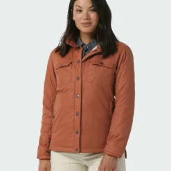 Coupon 🎉 Stio Women's Skycrest Insulated Snap Shirt 👏 -Stio Sales Shop W Skycrest Snap Shirt Maple Brown 1