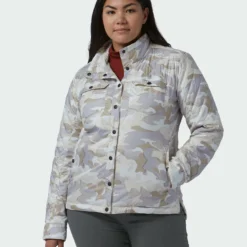Coupon 🎉 Stio Women's Skycrest Insulated Snap Shirt 👏 -Stio Sales Shop W Skycrest Snap Shirt Powder Fox Camo Alt 2