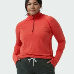 Coupon 🎁 Stio Women's Tipton Tech Half Zip 🛒 -Stio Sales Shop W Tipton Tech Half Zip Risk Red Alt 1